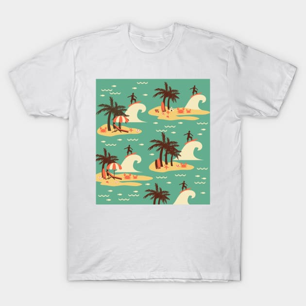 The Surfing Cartoon Illustration 2 T-Shirt by FlinArt